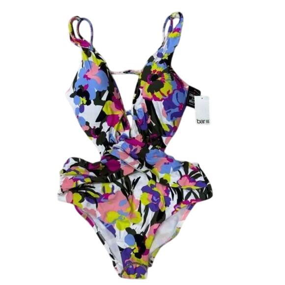 Bar III Paradise Garden Monokini One-Piece Swimsuit Multi MEDIUM NWT - Picture 2 of 3